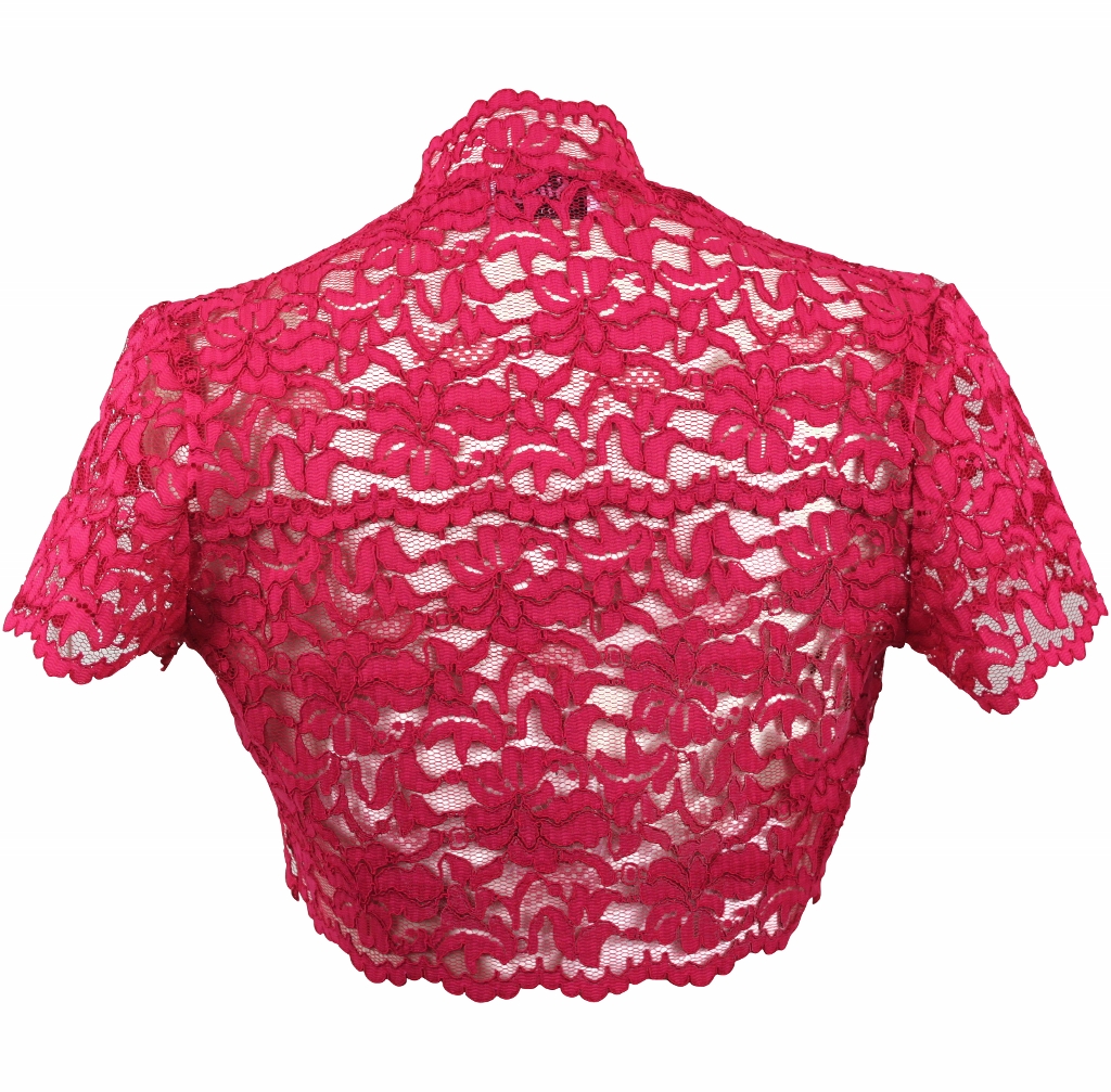 Guipure Lace Shrug - Ruby