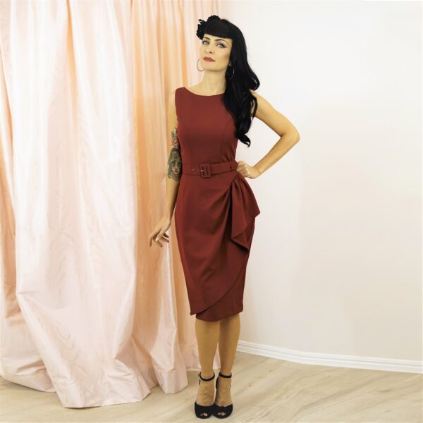 Grace Sarong Dress - Dark Red - Image 4