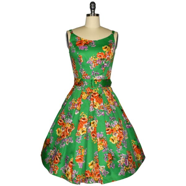 Ginger Sundress - Posies on Green