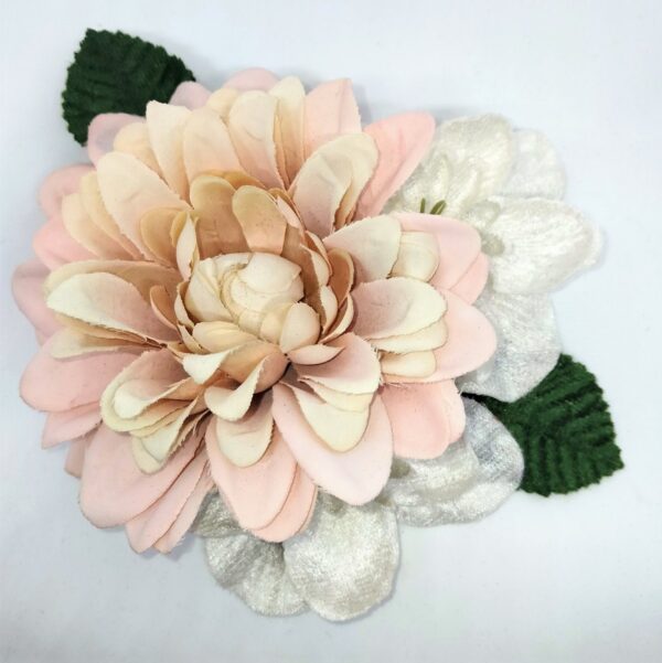 Dahlia & Velvet Flowers Hair-clip Brooch - Image 4