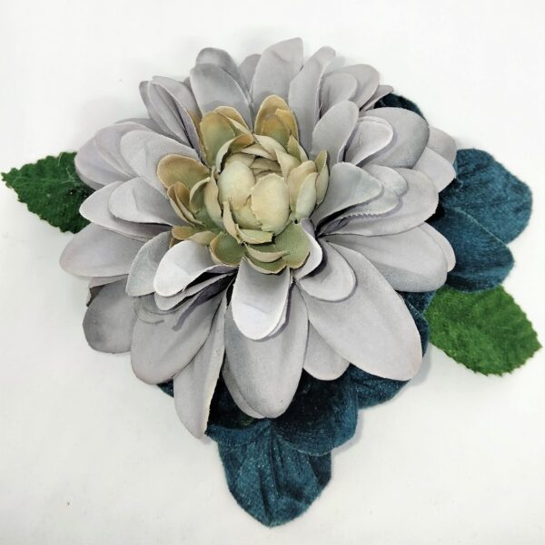 Dahlia & Velvet Flowers Hair-clip Brooch - Image 3