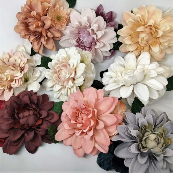 Dahlia & Velvet Flowers Hair-clip Brooch
