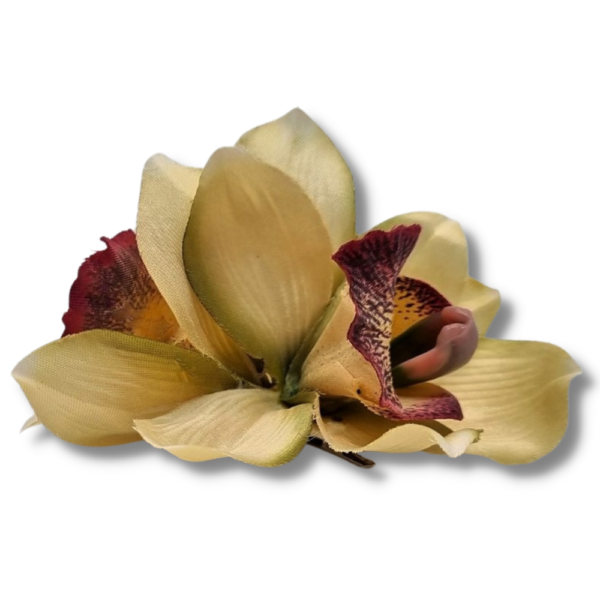Medium Cymbidium Orchid Hair-clip Brooch - Image 9