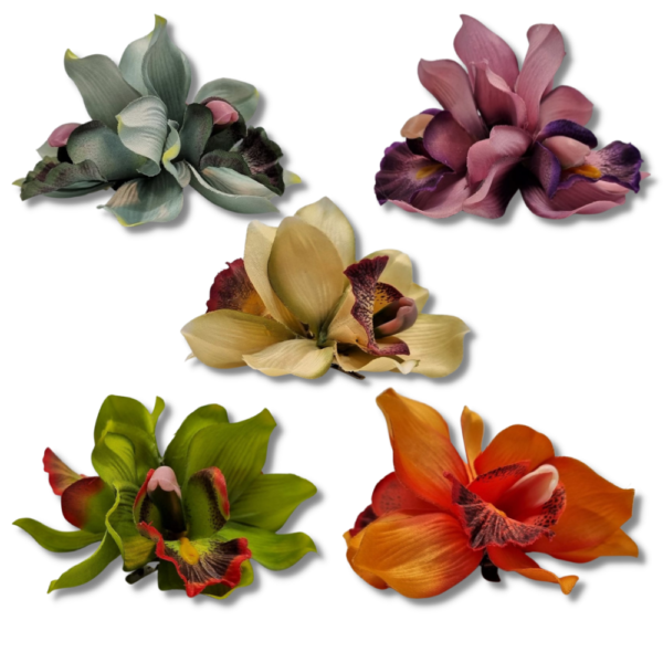 Medium Cymbidium Orchid Hair-clip Brooch