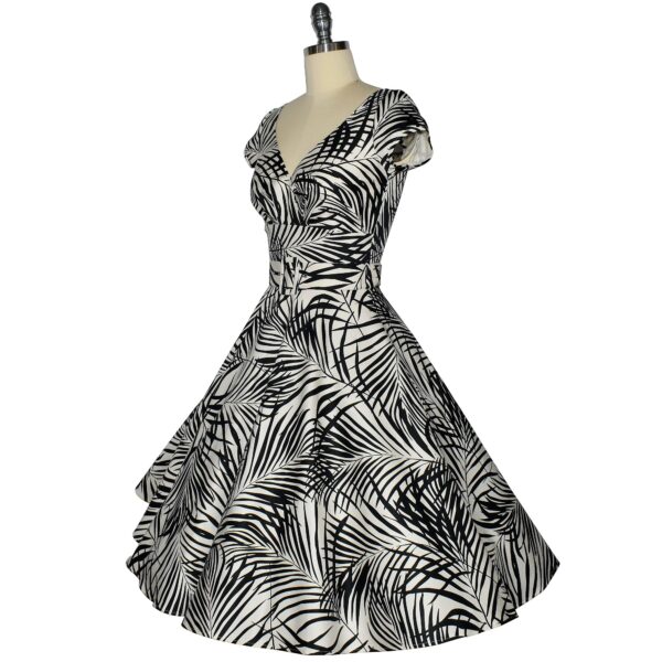 Paris Swing Dress with Cap Sleeves - Palm Shadow - Image 2