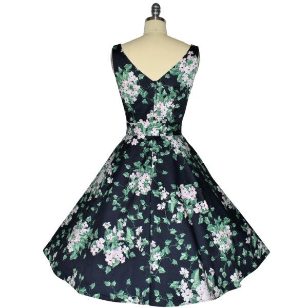 Birdie Swing Dress - Pink Ivy on Navy - Image 3