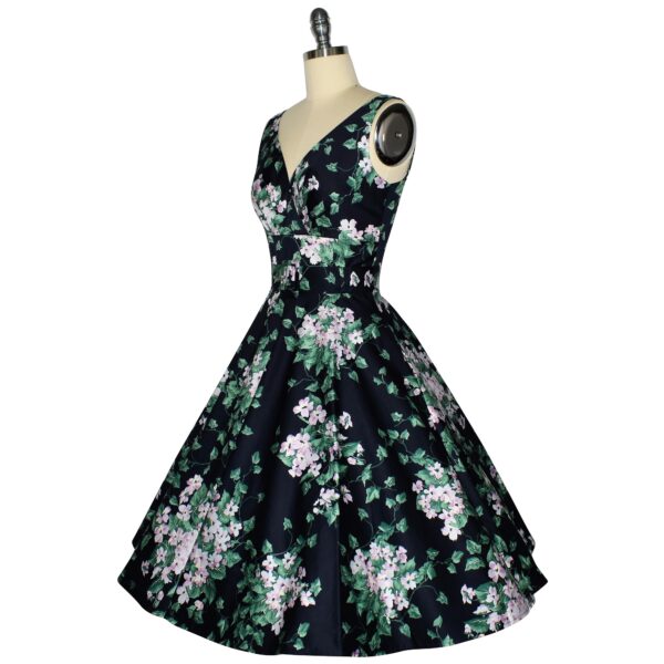 Birdie Swing Dress - Pink Ivy on Navy - Image 2