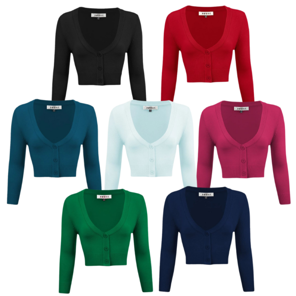 MAK Cropped Cardigan - Navy - Image 3