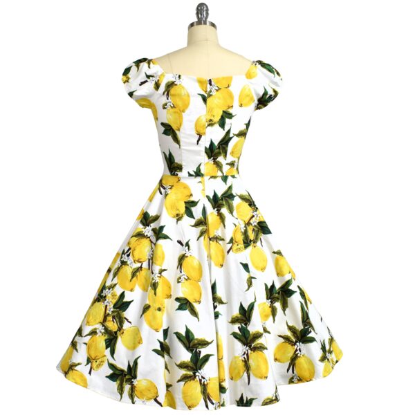 Natasha Swing Dress - Lemon Blossom on White - Image 4