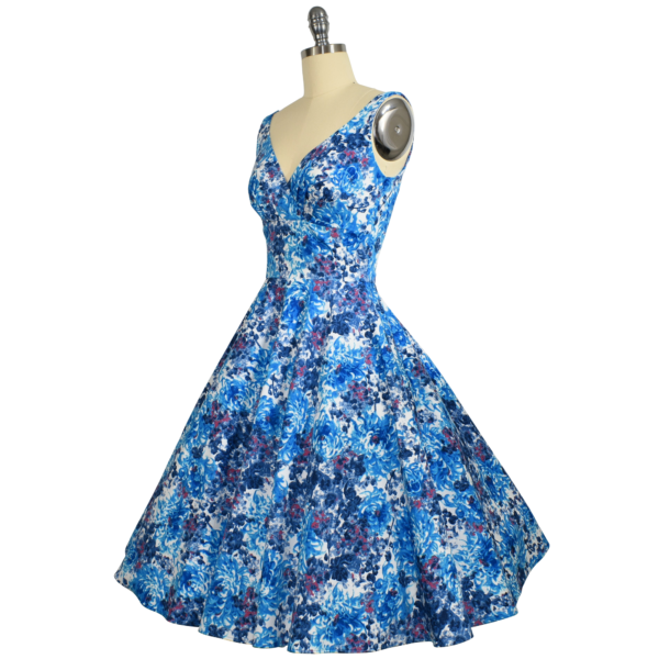 Paris Swing Dress - Blue Chrysanthemum - Image 3