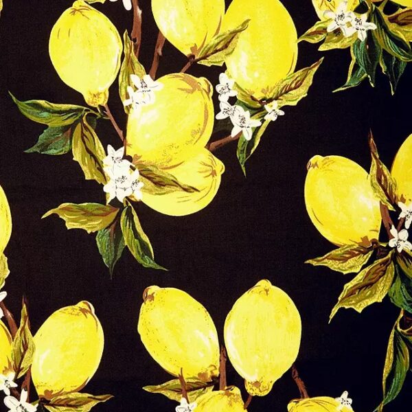 Riviera Swing Dress - Lemon Blossom on Black - Image 5