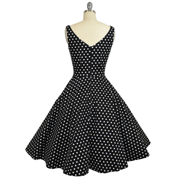 Belle Swing Dress - Black Polka Dot - Image 4