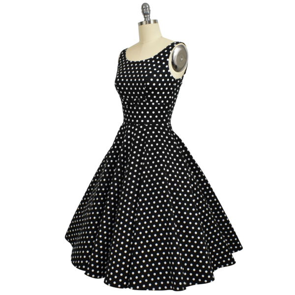 Belle Swing Dress - Black Polka Dot - Image 3