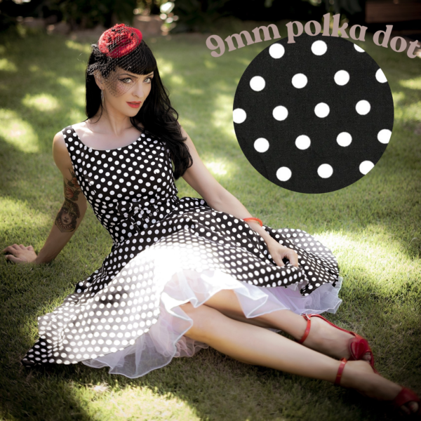 Belle Swing Dress - Black Polka Dot - Image 2