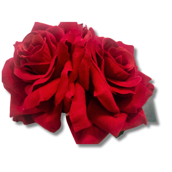 Double Velvet Rose Hair-clip - Medium - Image 5