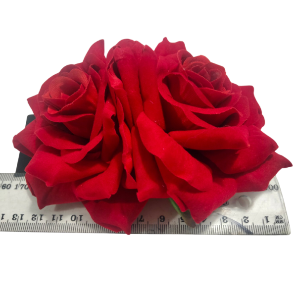 Double Velvet Rose Hair-clip - Medium - Image 3