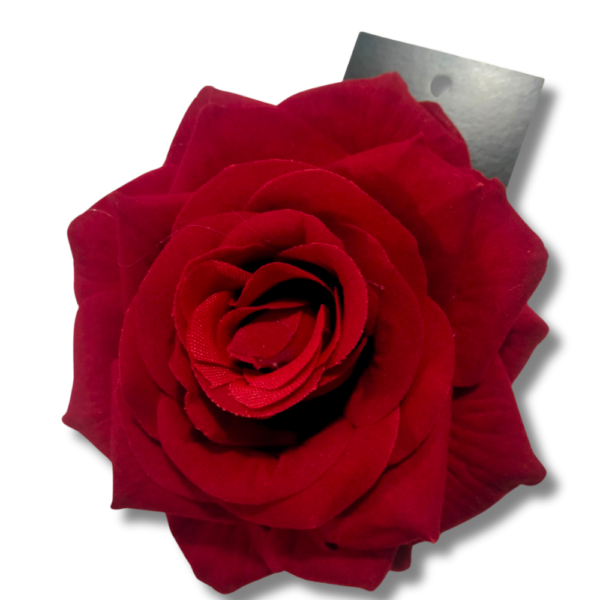 Red Rose Hair-clip Brooch - Medium - Image 3