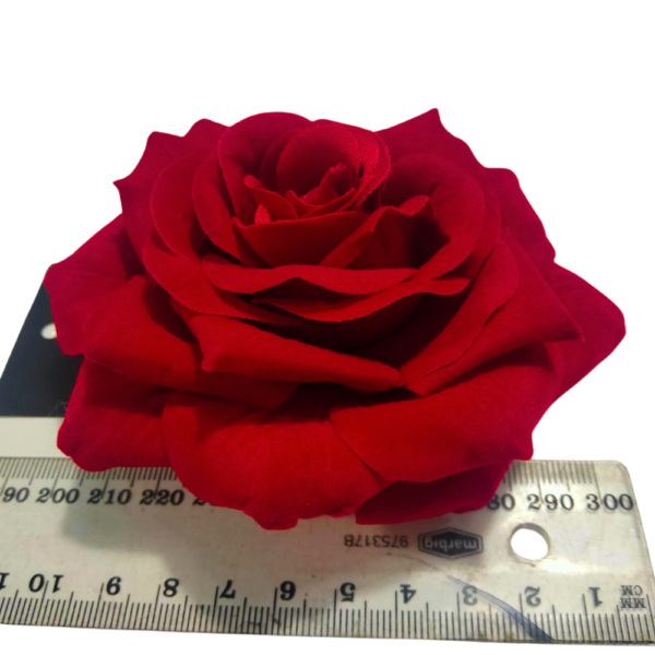 Red Rose Hair-clip Brooch - Medium - Image 5