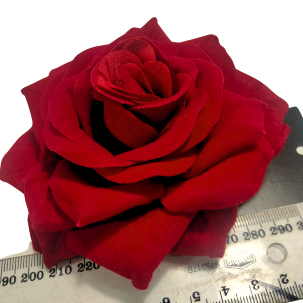 Red Rose Hair-clip Brooch - Medium - Image 2