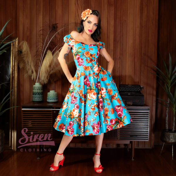 Vegas Swing Dress - Turquoise Fiesta - Image 8