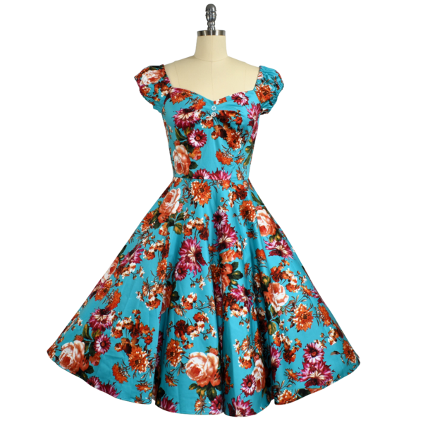 Vegas Swing Dress - Turquoise Fiesta