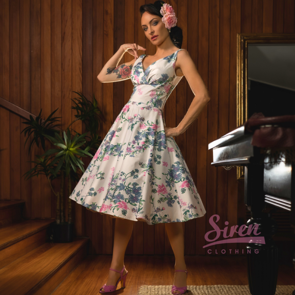Birdie Swing Dress - Soft Floral on White - Image 8