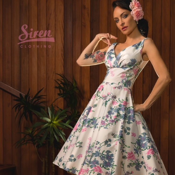Birdie Swing Dress - Soft Floral on White - Image 2
