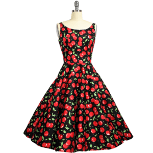Rio Full-Circle Swing Dress - Red Cherry Dot