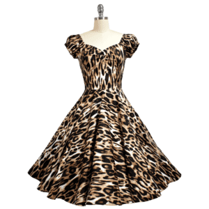 Vegas Full-Circle Swing Dress - Leopardskin