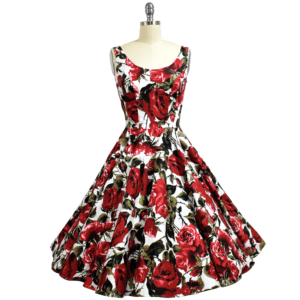 Avalon Full-Circle Swing Dress - Red Roses